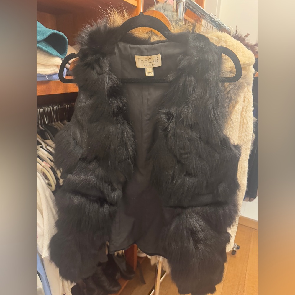 Fox Fur Black Vest